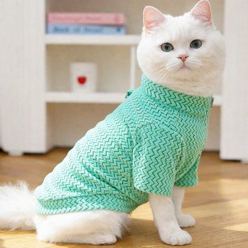 Толстовка для котів (кішок) Зигзаг XS Бірюзовий фото 1