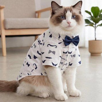 Рубашка для котов (кошек) Джентельмен S Белый фото 1
