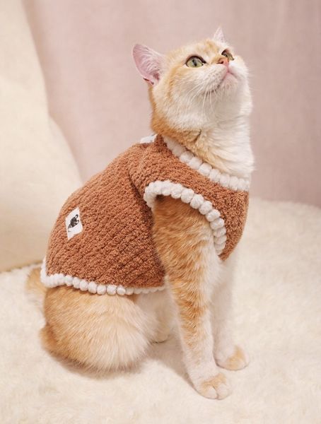 Флісова кофта для котів (кішок) Зефір S Коричневий фото 5