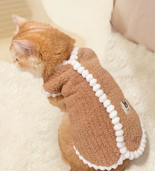 Флісова кофта для котів (кішок) Зефір S Коричневий фото 4