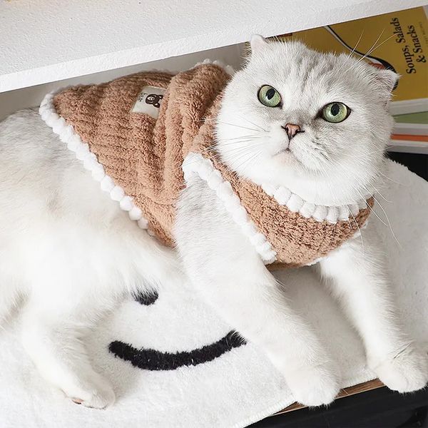 Флісова кофта для котів (кішок) Зефір S Коричневий фото 8