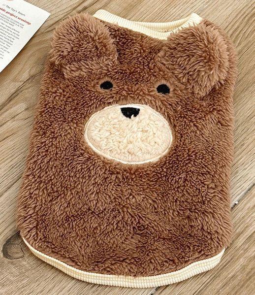 Флисовая кофта для собак Медведь с ушками XS Коричневый фото 3