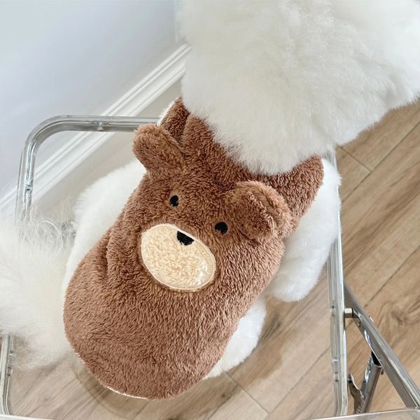 Флисовая кофта для собак Медведь с ушками XS Коричневый фото 4