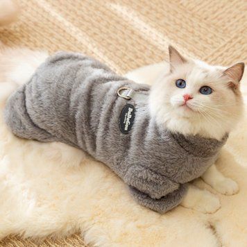 Костюм для котов (кошек) флисовый Пушистик M Серый фото 1