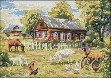 Набір для вишивання хрестиком 58х43 Ферма Joy Sunday F865 фото 1