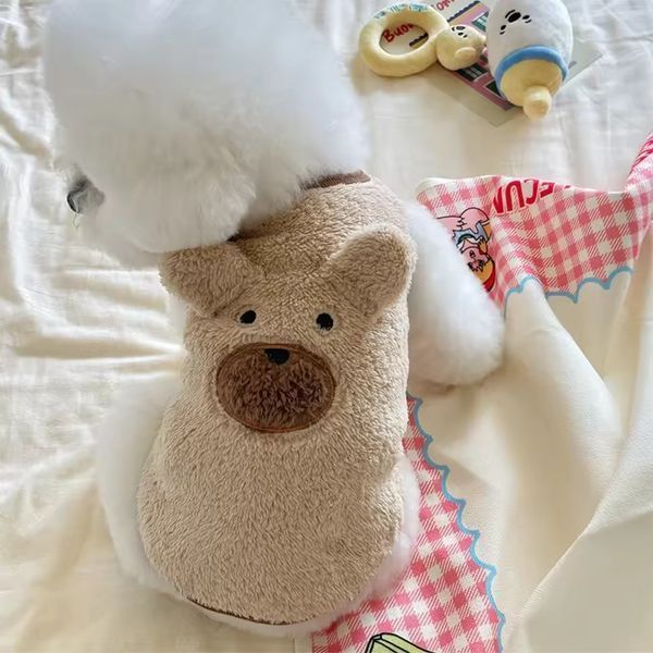 Флисовая кофта для собак Медведь с ушками S Бежевый фото 4