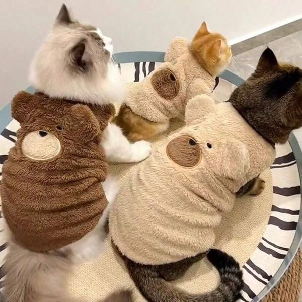 Флісова кофта для котів (кішок) Ведмідь з вушками S Бежевий фото 6