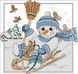 Набор для вышивания крестом 26х23 Снеговик на санках Joy Sunday K704-2 109486056 фото 1