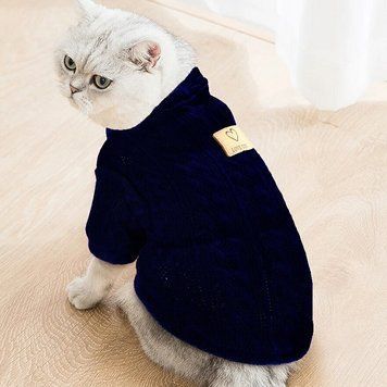 Кофта для котів (кішок) Ажур 2XL Темно-синій фото 1