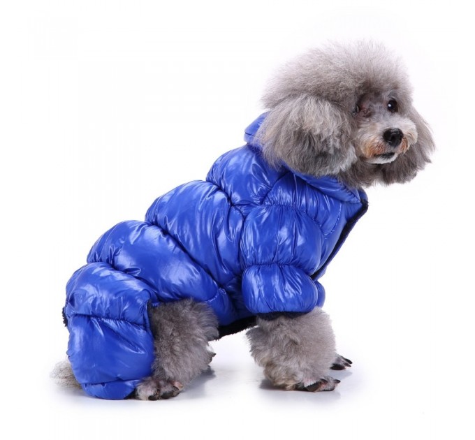 Зимний комбинезон «Дутик» для собак синий, размер XL
