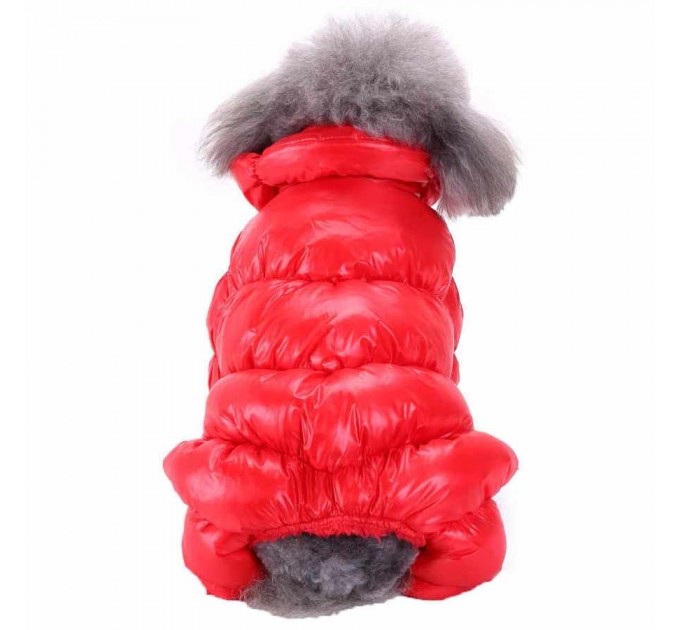 Зимний комбинезон «Дутик» для собак красный, размер XS