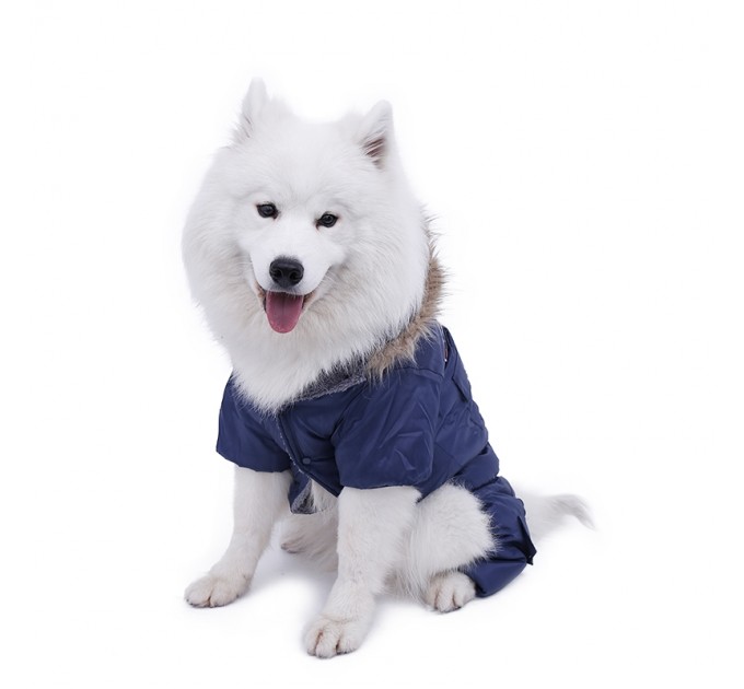 Зимний комбинезон «USA» для собак синий, размер 4XL