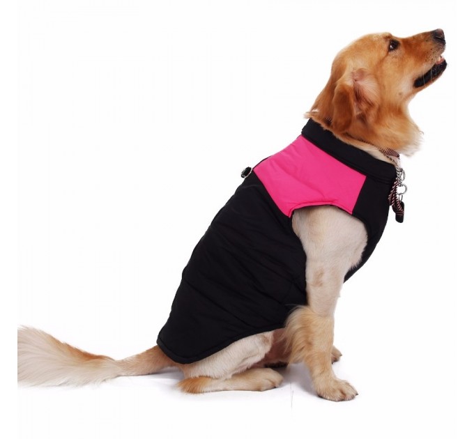 Жилетка для собак «Спорт», черно-розовая, размер 7XL