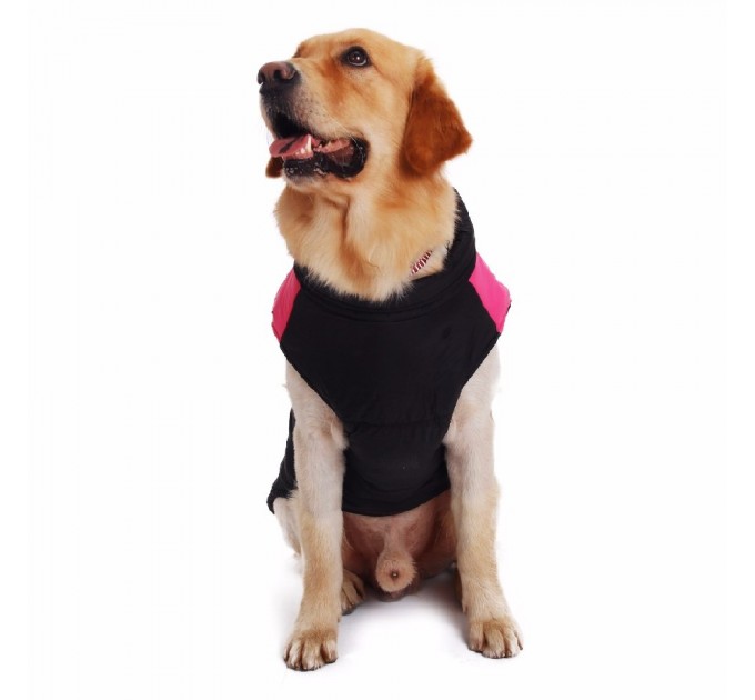 Жилетка для собак «Спорт», черно-розовая, размер 2XL