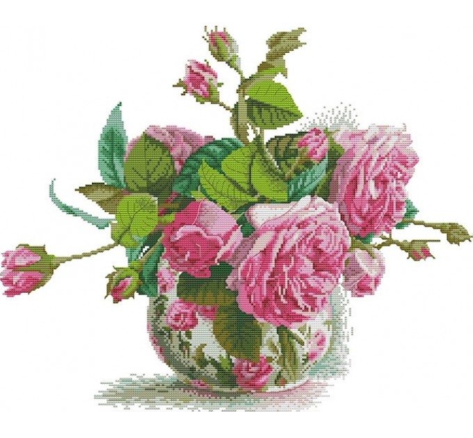 Набор для вышивания крестом 49х42 Розовые розы Joy Sunday H314