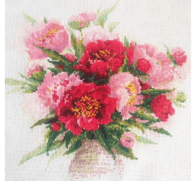 Набор для вышивания крестом 33х32 Розовые тюльпаны Joy Sunday H605