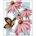 Набор для вышивания крестом 17х19 Цветы и бабочка Joy Sunday H590