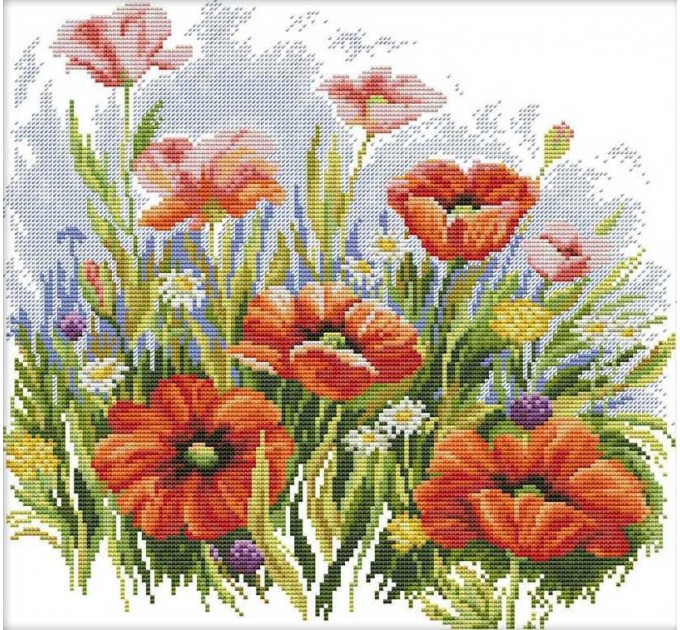 Набор для вышивания крестом 37х35 Полевые цветы Joy Sunday H775