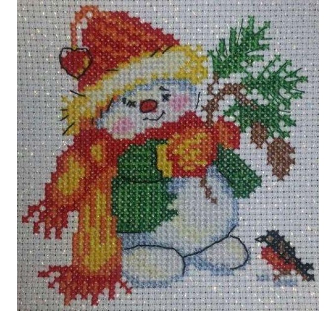 Набор для вышивания крестом 14х15 Снеговик Joy Sunday K196