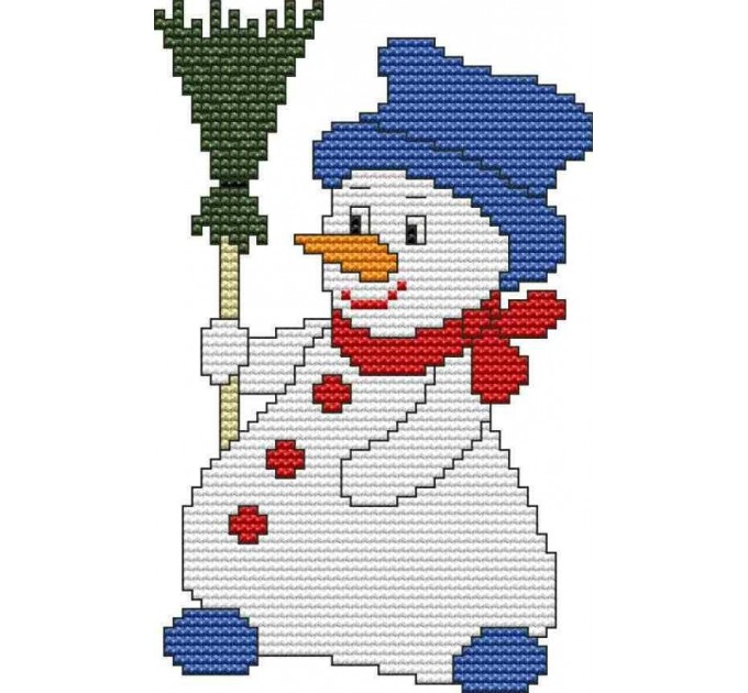 Набор для вышивания крестом 14х19 Снеговик Joy Sunday KB054