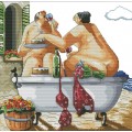 Набор для вышивания крестом 37х36 Пара в ванне Joy Sunday R748