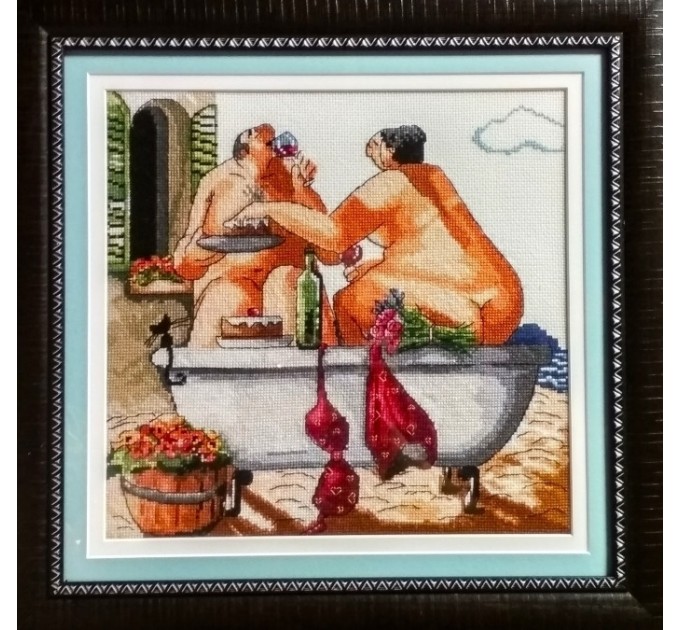 Набор для вышивания крестом 37х36 Пара в ванне Joy Sunday R748