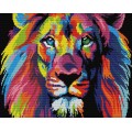 Набор для вышивания крестом 40х32 Разноцветный лев Joy Sunday DA189