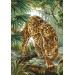 Набор для вышивания крестом 38х48 Леопард в джунглях Joy Sunday DA266