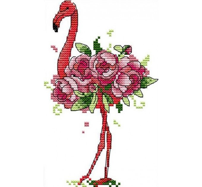 Набор для вышивания крестом 14х20 Розовый фламинго Joy Sunday DA399
