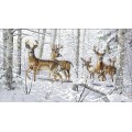 Набор для вышивания крестом 67х41 Олени в заснеженном лесу Joy Sunday D003