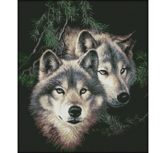 Набор для вышивания крестом 44х51 Два волка Joy Sunday D661