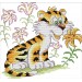 Набор для вышивания крестом 28х27 Тигр и цветы Joy Sunday D246