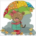 Набор для вышивания крестом 30х29 Мишка с зонтиком Joy Sunday C790