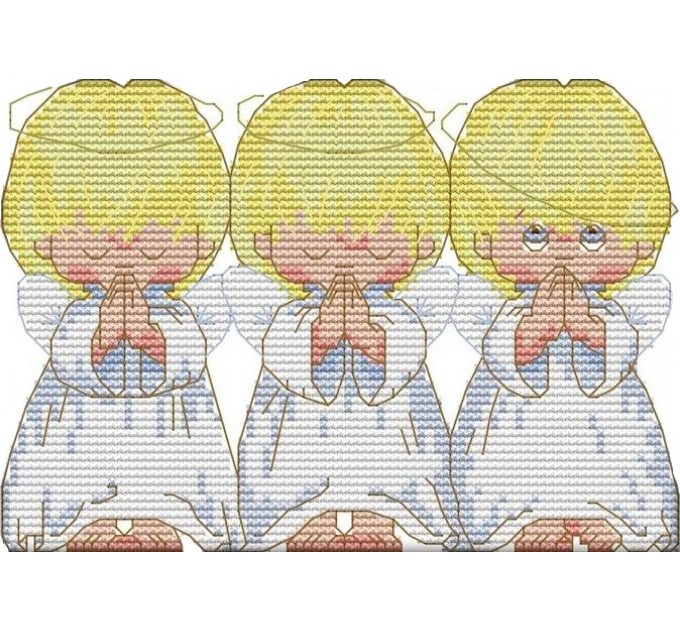 Набор для вышивания крестом 20х16 Три ангелочка Joy Sunday R569