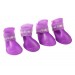 Непромокаемые резиновые сапожки для собак фиолетовые, размер S