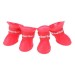 Непромокаемые резиновые сапожки для собак красные, размер S