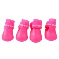Непромокаемые резиновые сапожки для собак розовые, размер 2XL