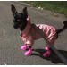 Непромокаемые резиновые сапожки для собак розовые, размер L