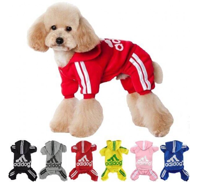 Спортивный костюм для собак «Adidog», красный, размер S