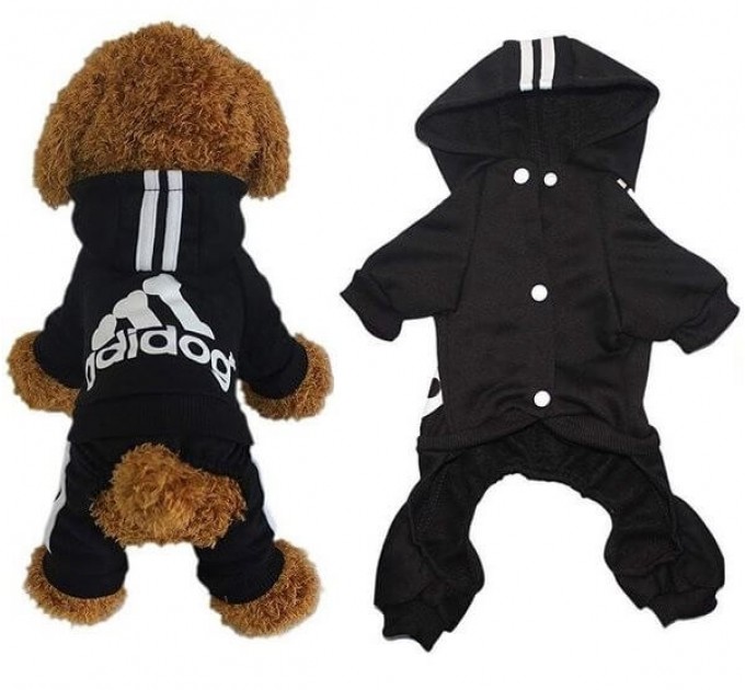 Спортивный костюм для собак «Adidog», черный, размер L