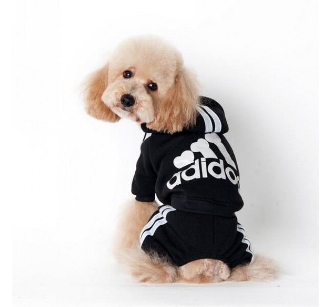 Спортивный костюм для собак «Adidog», черный, размер XS