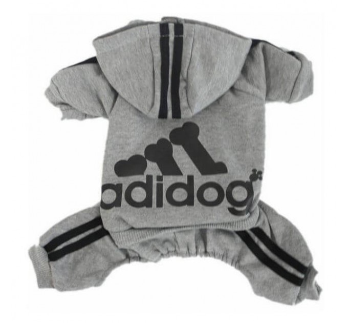 Спортивный костюм для собак «Adidog», серый, размер L