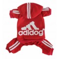 Спортивный костюм для собак «Adidog», красный, размер L