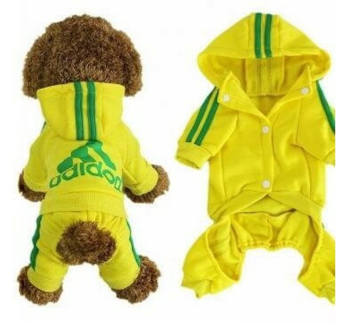 Спортивный костюм для собак «Adidog», желтый, размер XL