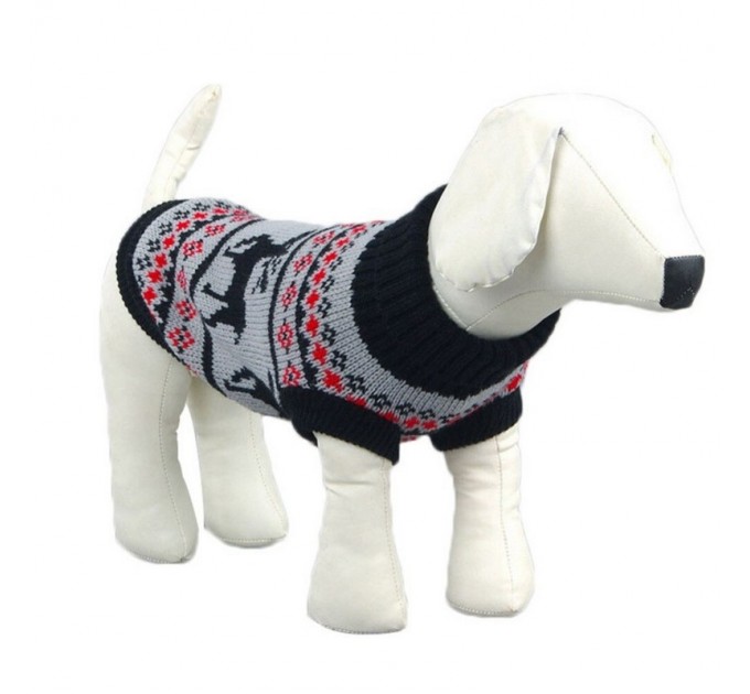 Свитер для собак «Олени», черный, размер XL