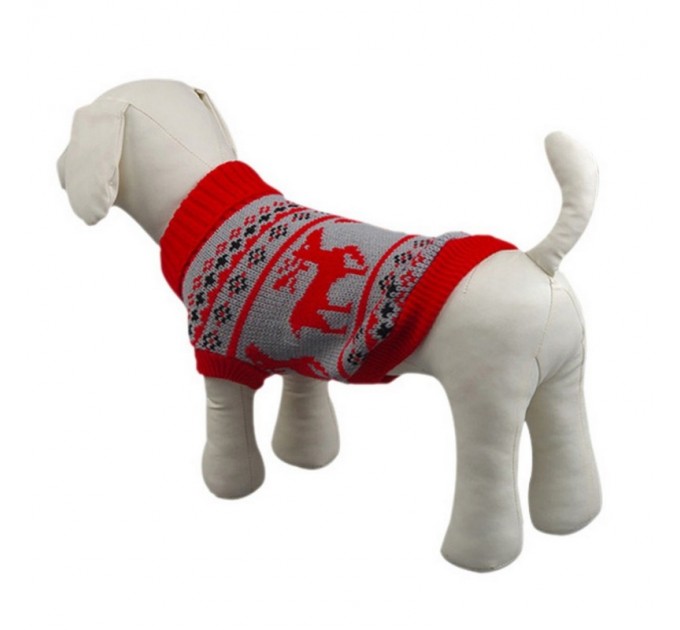 Свитер для собак «Олени», красный, размер XL