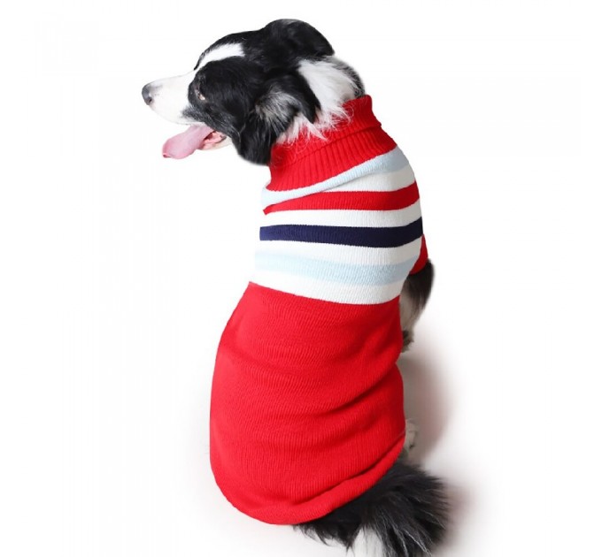 Свитер для больших собак «Полоска», красный, размер 5XL