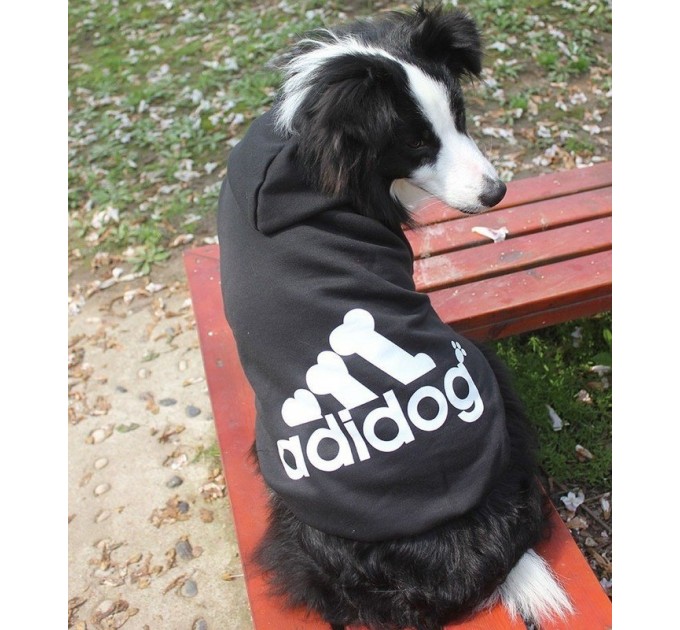 Толстовка Adidog для собак черная, размер 7XL