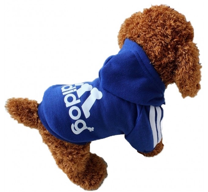 Толстовка Adidog для собак синяя, размер S