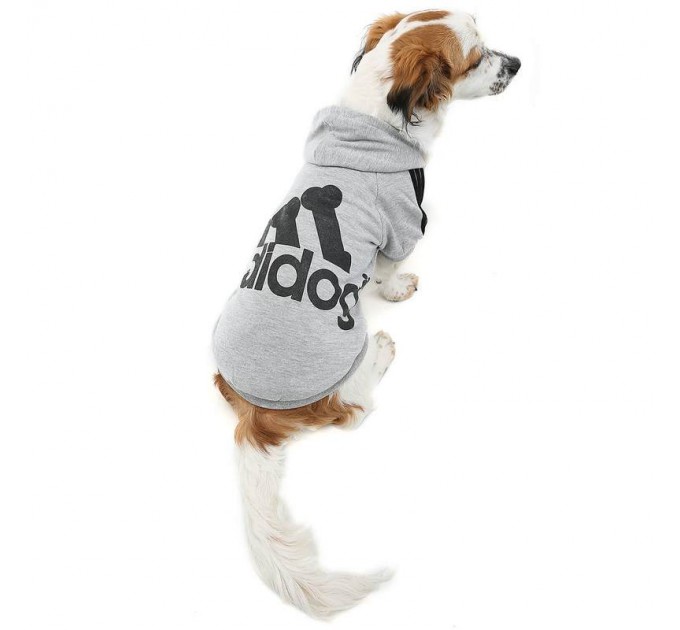 Толстовка Adidog для собак серая, размер XL